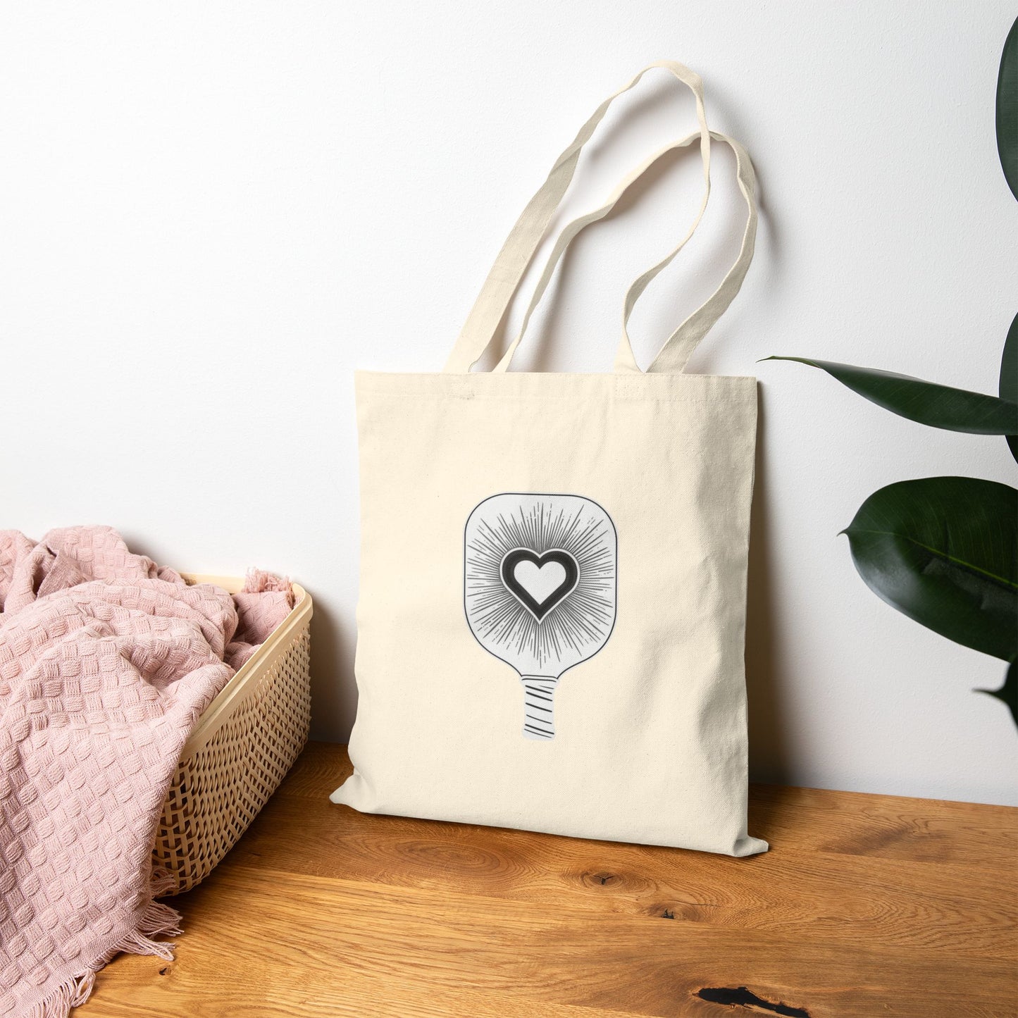 Heart Paddle Canvas Tote Bag Template