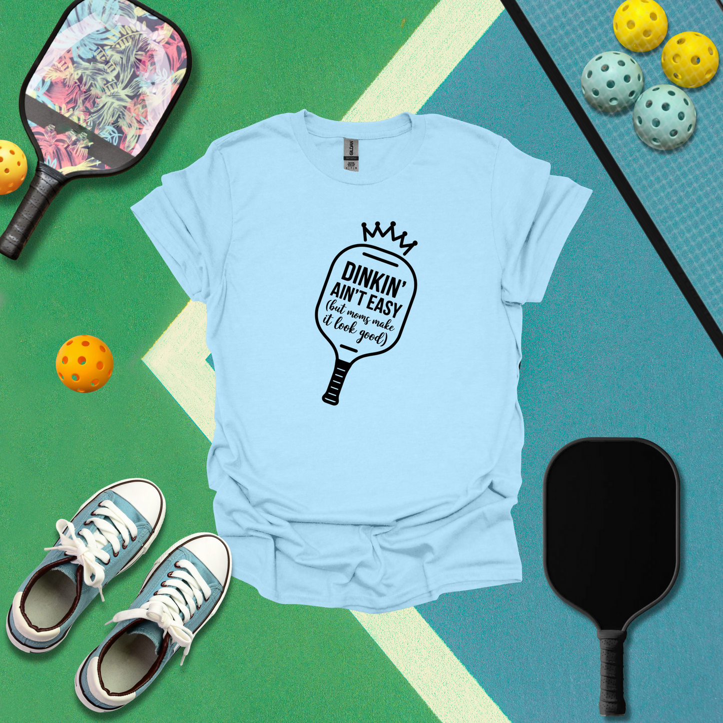 Dinkin' Ain't Easy Pickleball Mom Tee