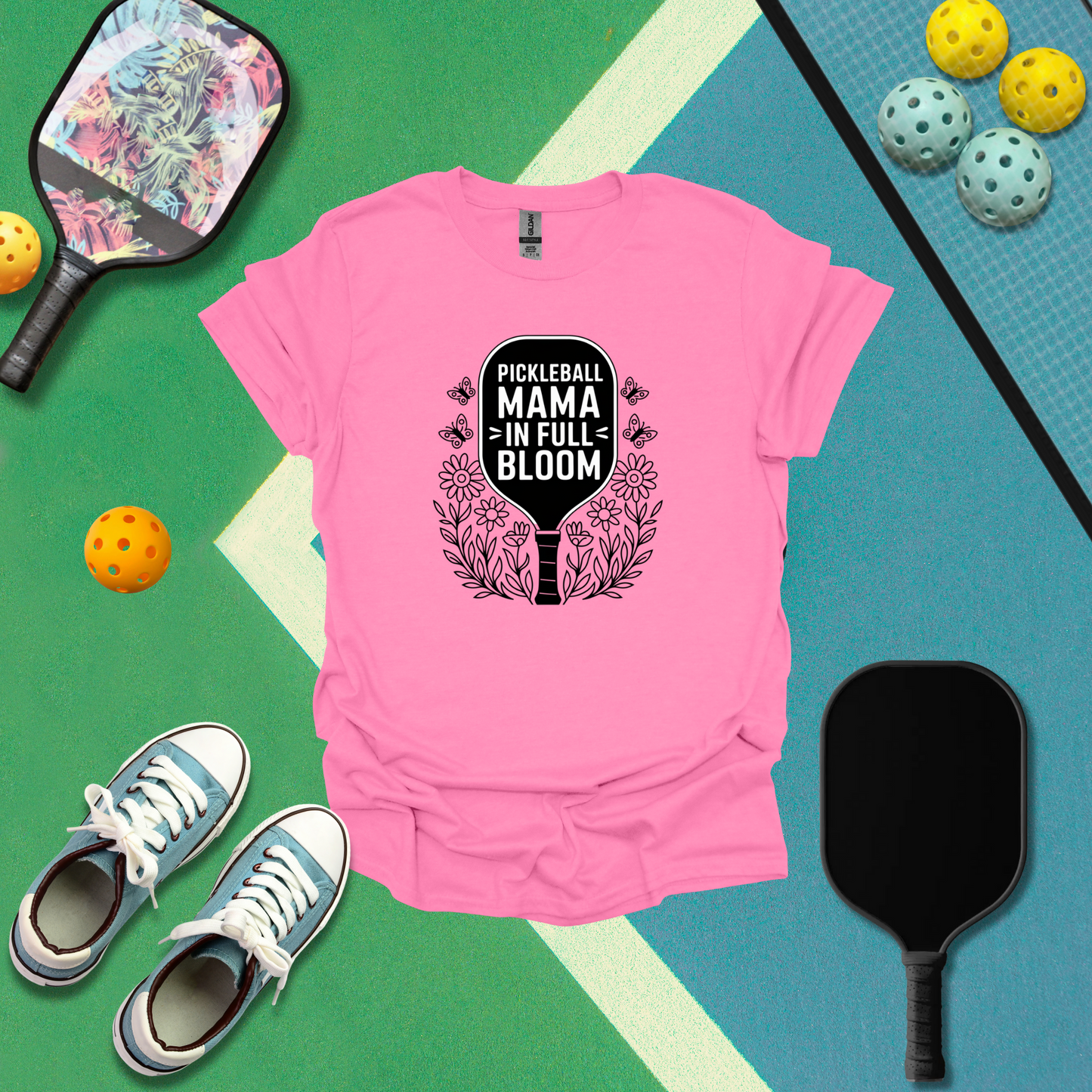 Pickleball Mama In Full Bloom Tee